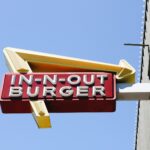 white In-N-Out Burger neon sign