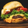 burger with lettuce and tomato